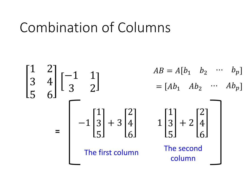 combination of columns 1