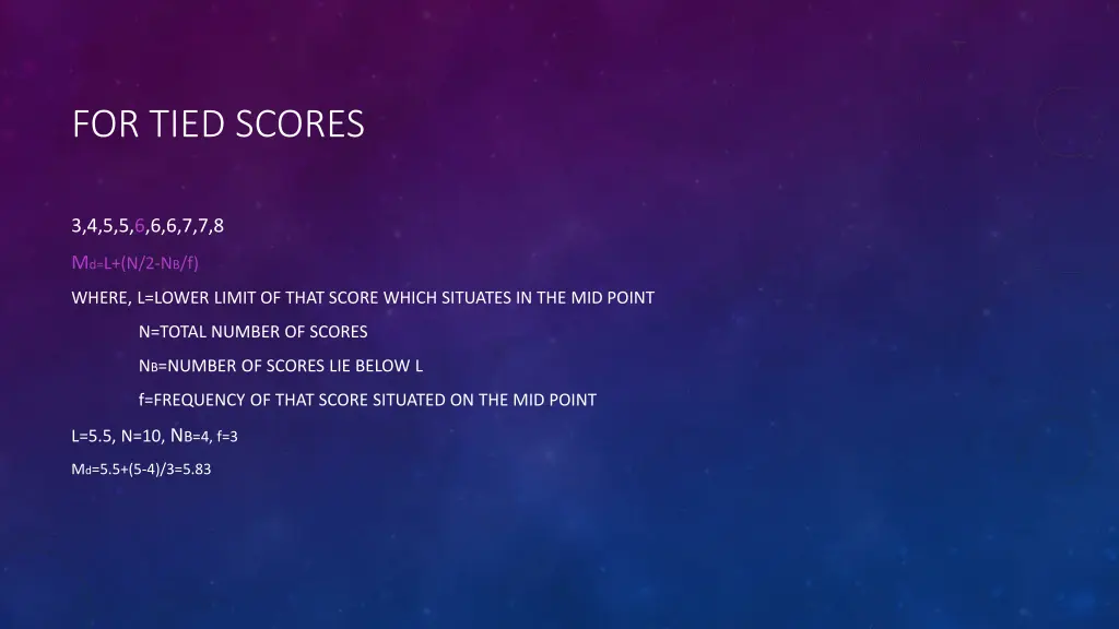 for tied scores