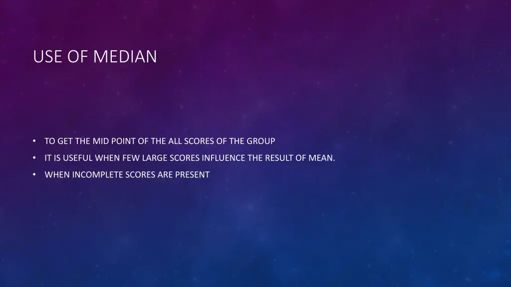 use of median