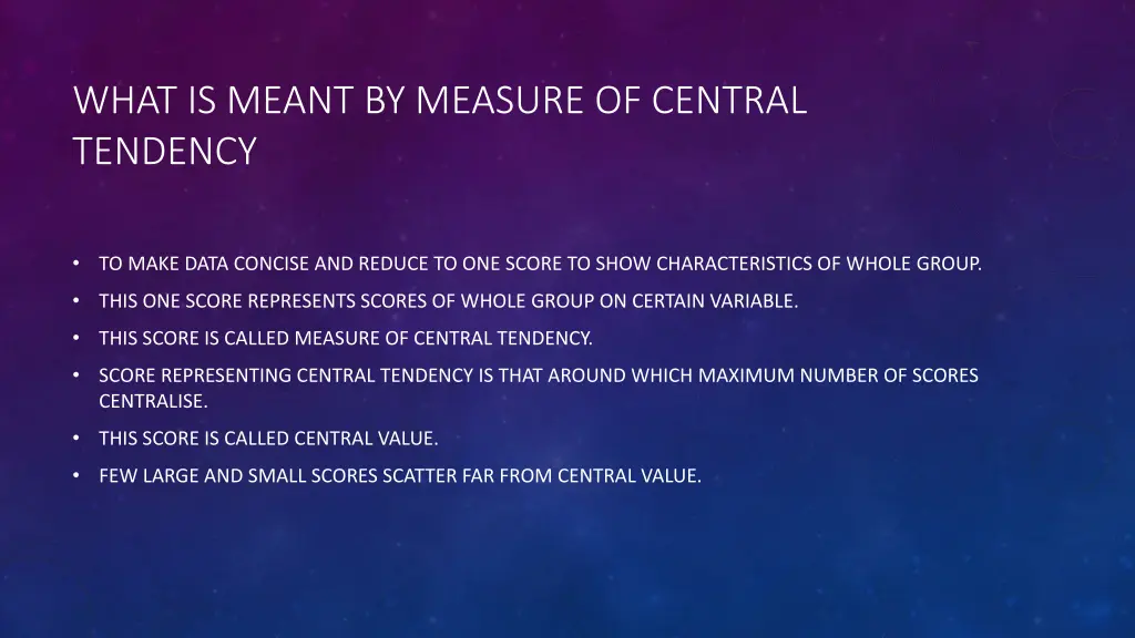 what is meant by measure of central tendency