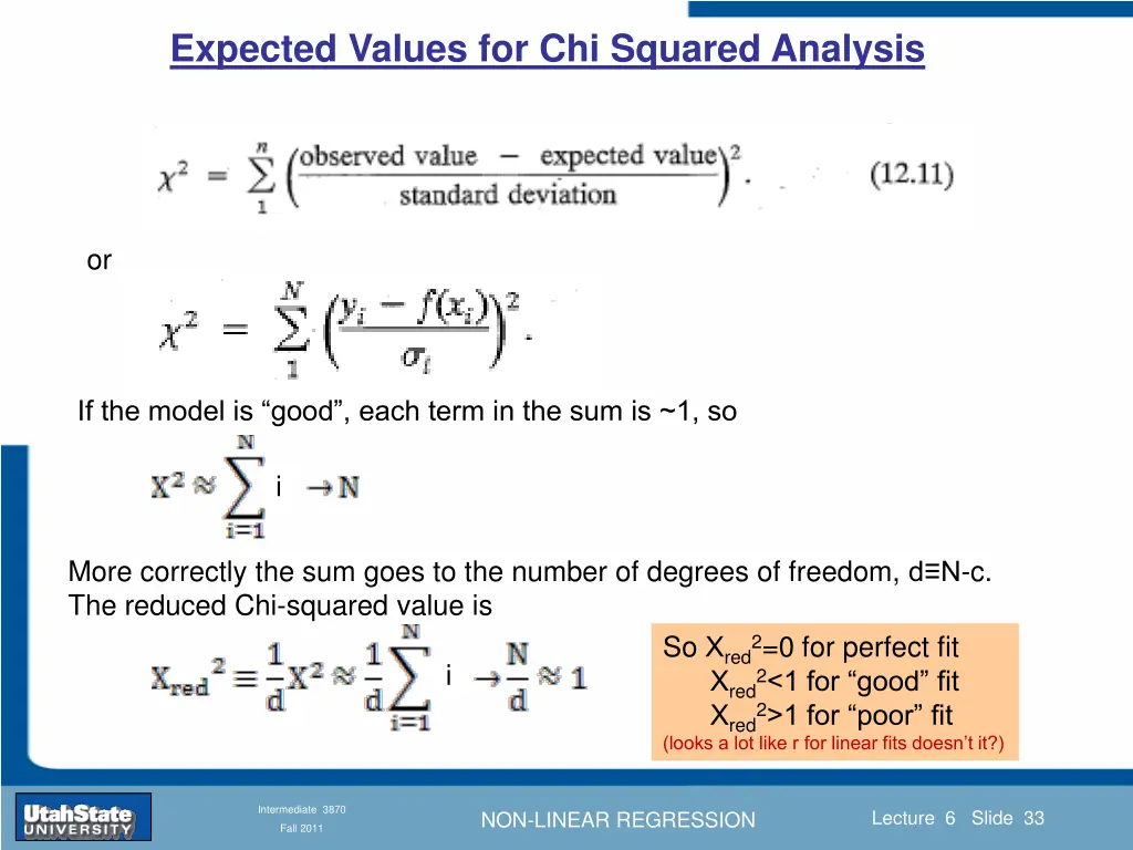 expected values for chi squared analysis