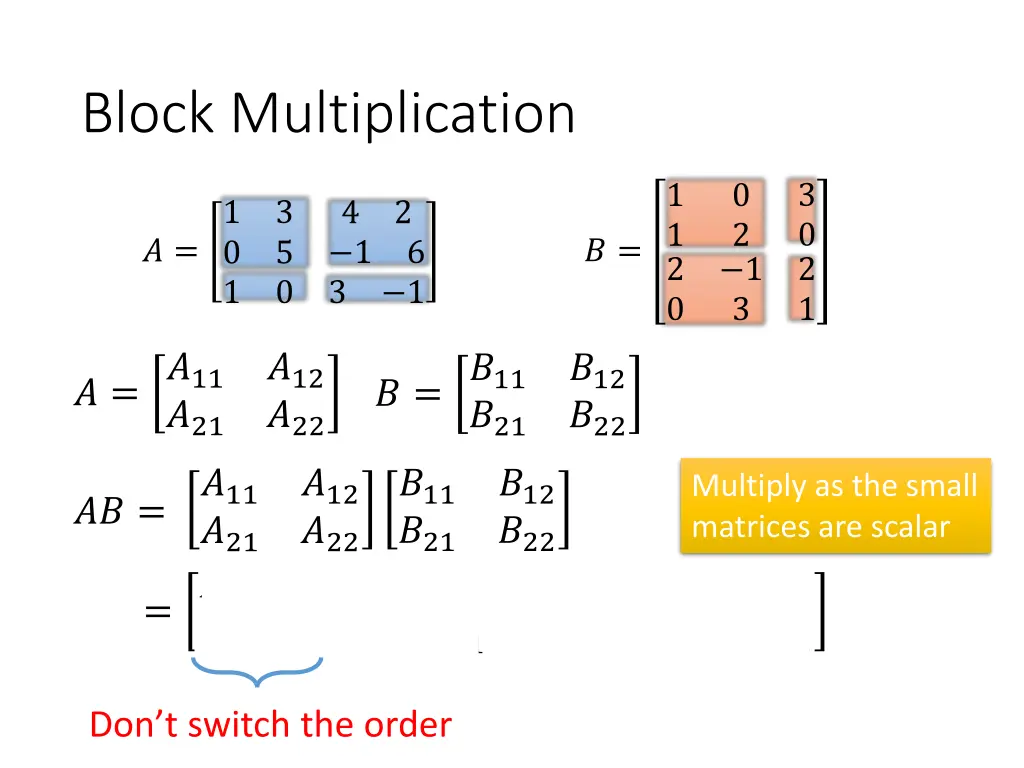 block multiplication