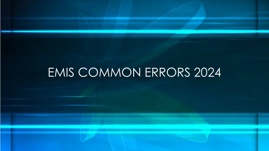 emis common errors 2024
