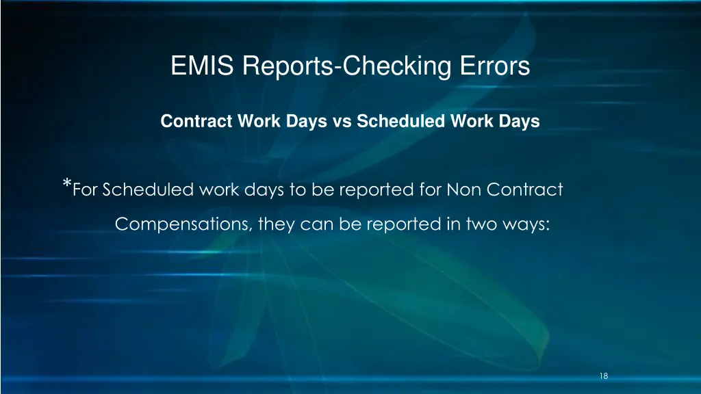emis reports checking errors 13