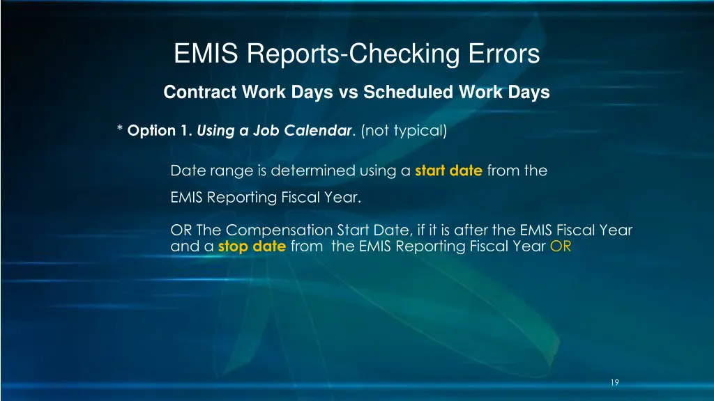 emis reports checking errors 14