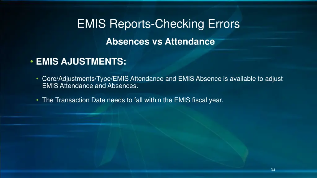 emis reports checking errors 28