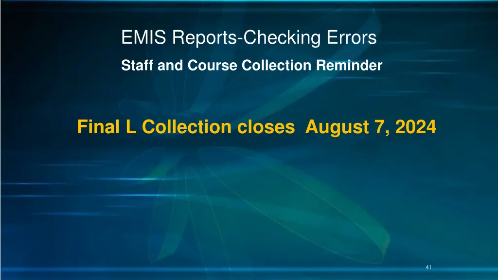 emis reports checking errors 32
