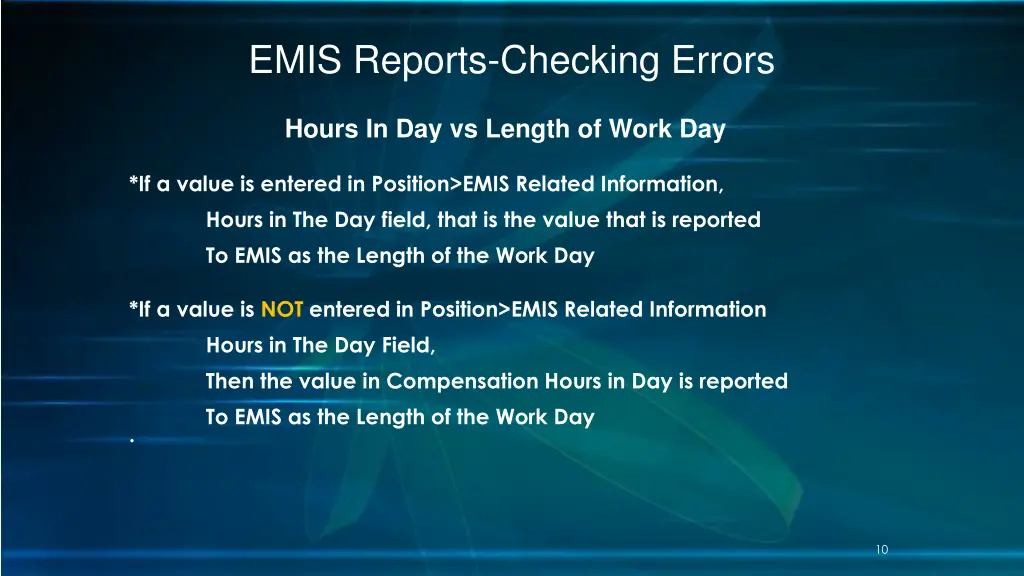 emis reports checking errors 6