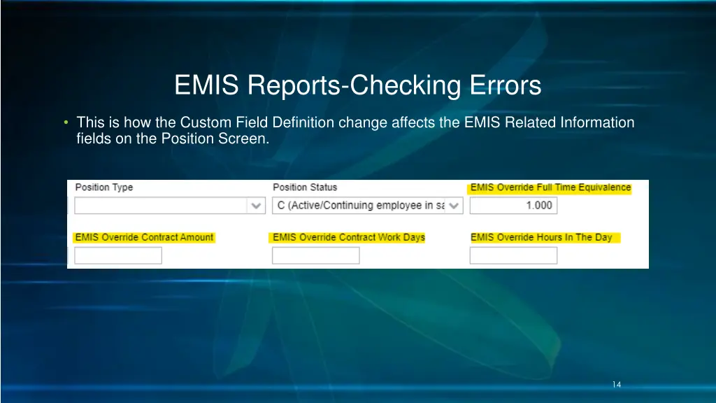 emis reports checking errors 9