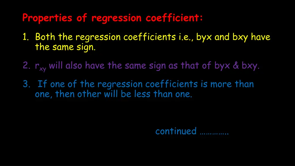 properties of regression coefficient