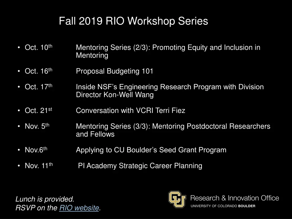 fall 2019 rio workshop series 1