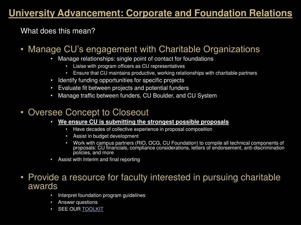 university advancement corporate and foundation 1