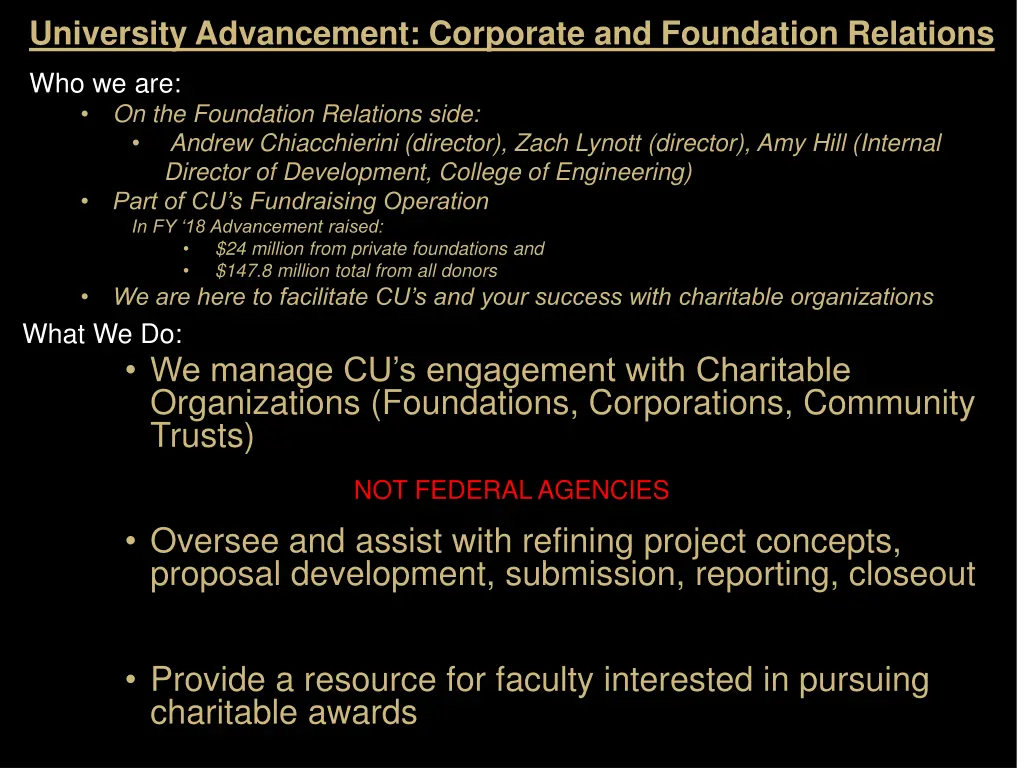 university advancement corporate and foundation