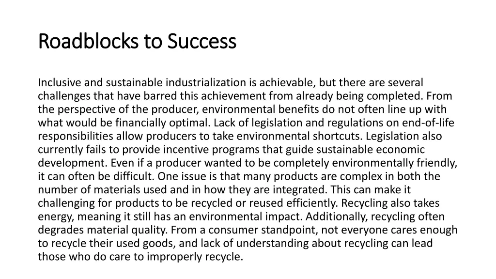 roadblocks to success roadblocks to success