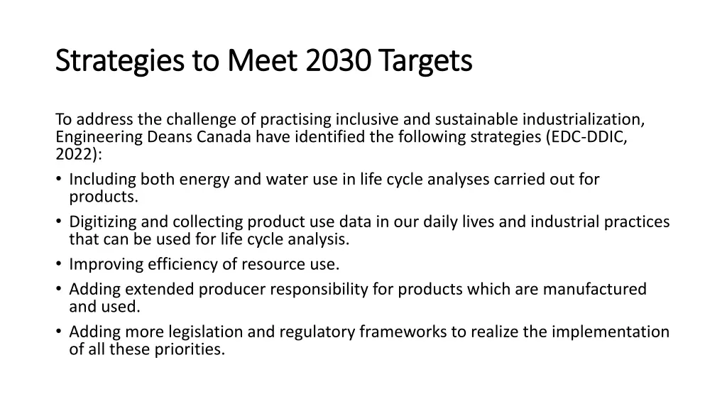 strategies to meet 2030 targets strategies 1