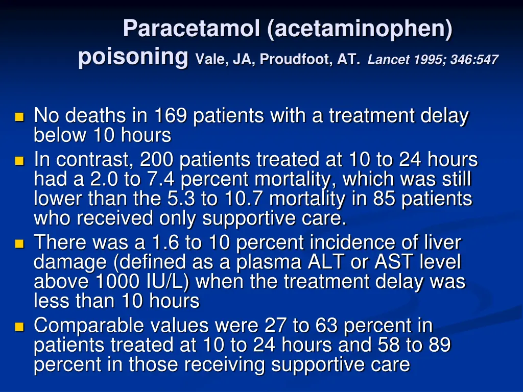 paracetamol acetaminophen poisoning vale