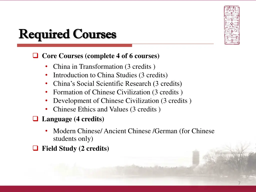 required courses required courses