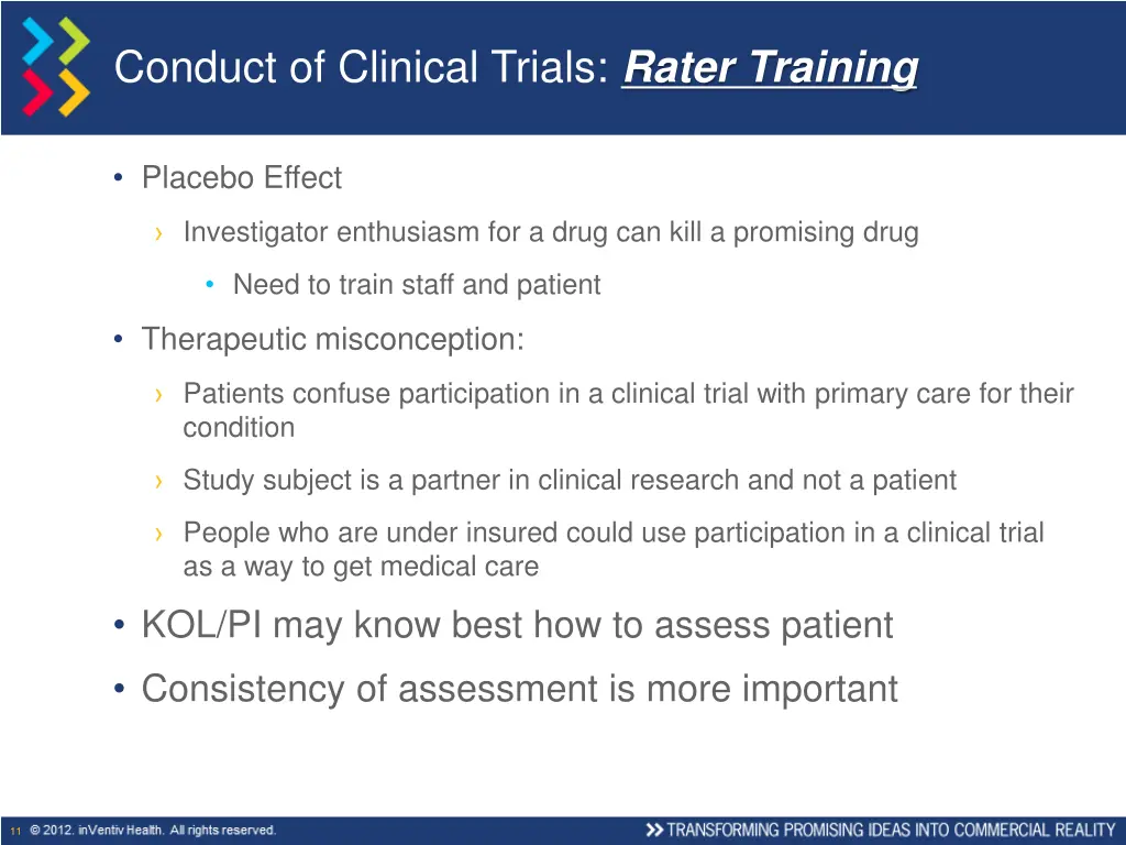 conduct of clinical trials rater training