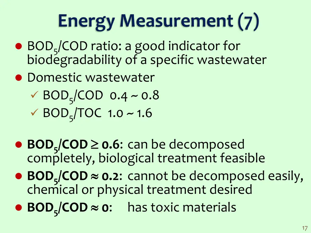 bod 5 cod ratio a good indicator