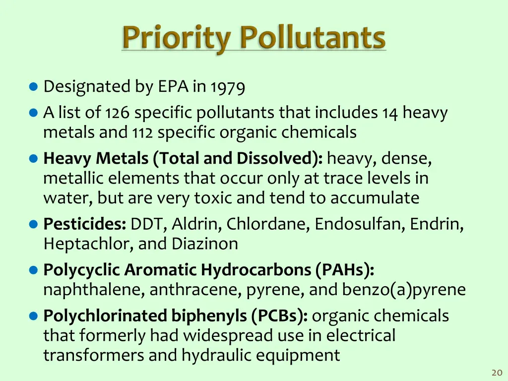 priority pollutants