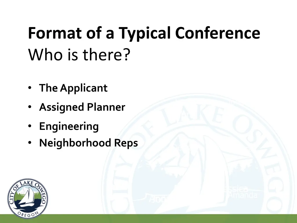 format of a typical conference who is there