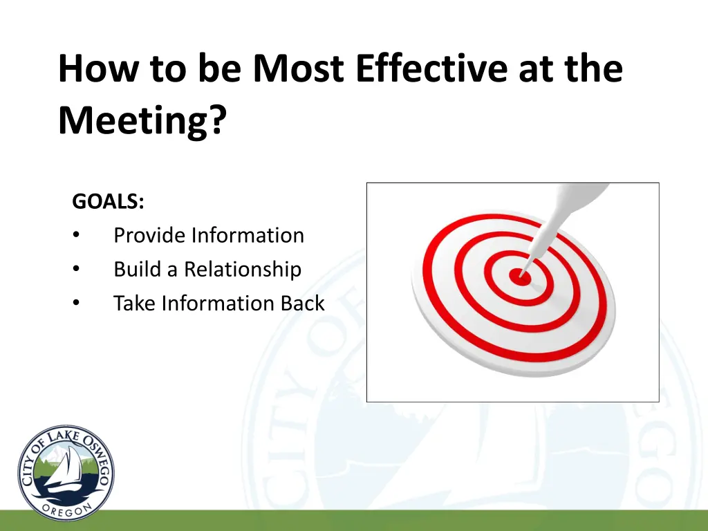 how to be most effective at the meeting