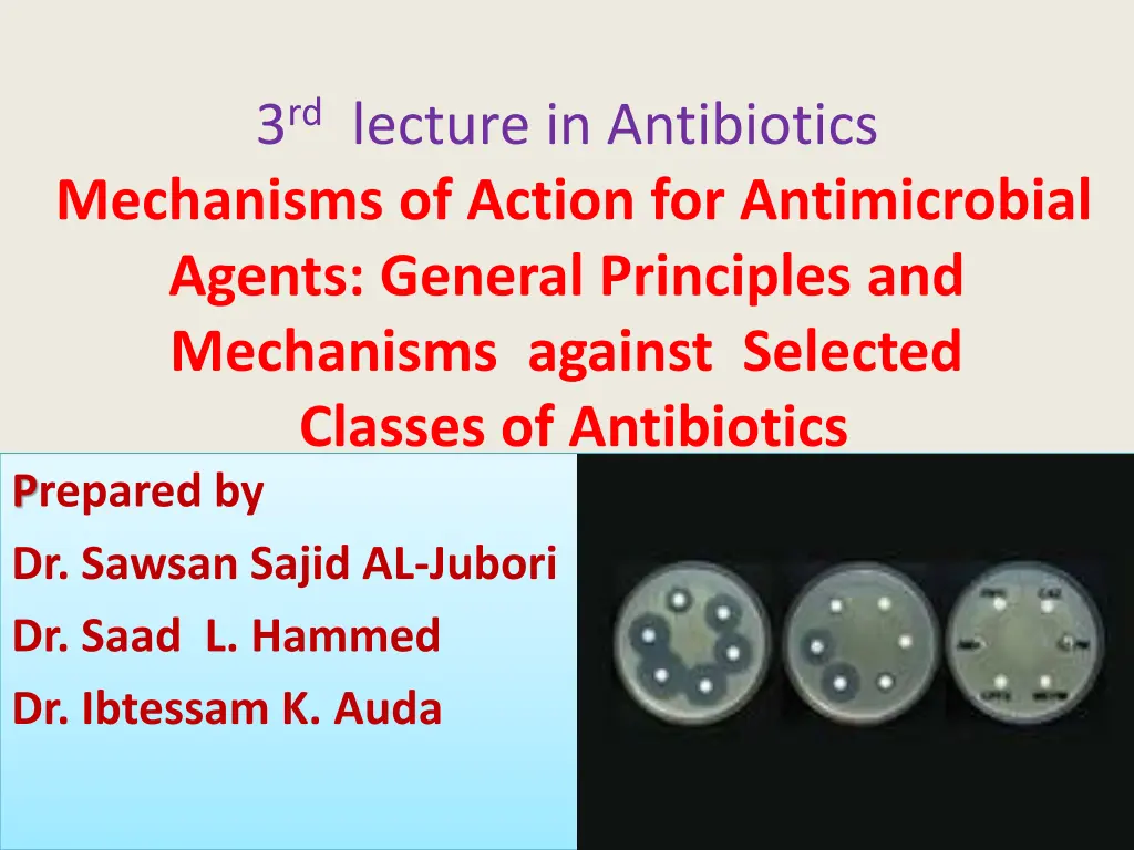 3 rd lecture in antibiotics mechanisms of action