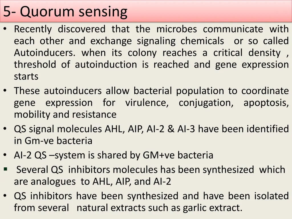 5 quorum sensing