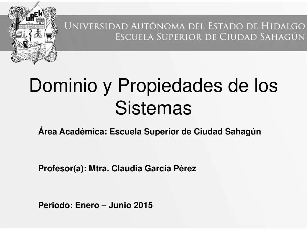 dominio y propiedades de los sistemas