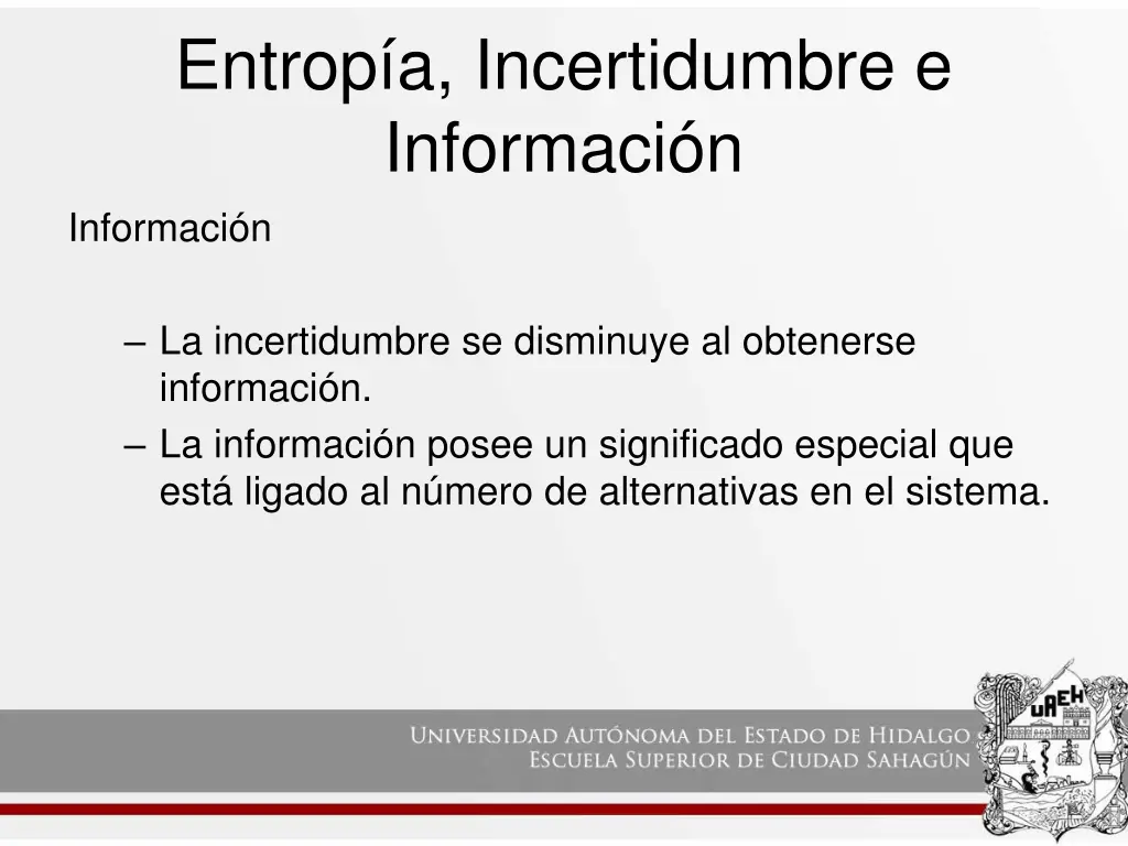 entrop a incertidumbre e informaci n informaci n