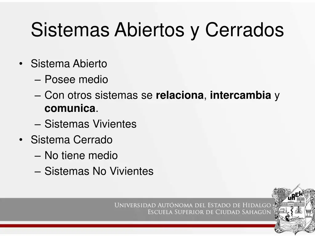sistemas abiertos y cerrados