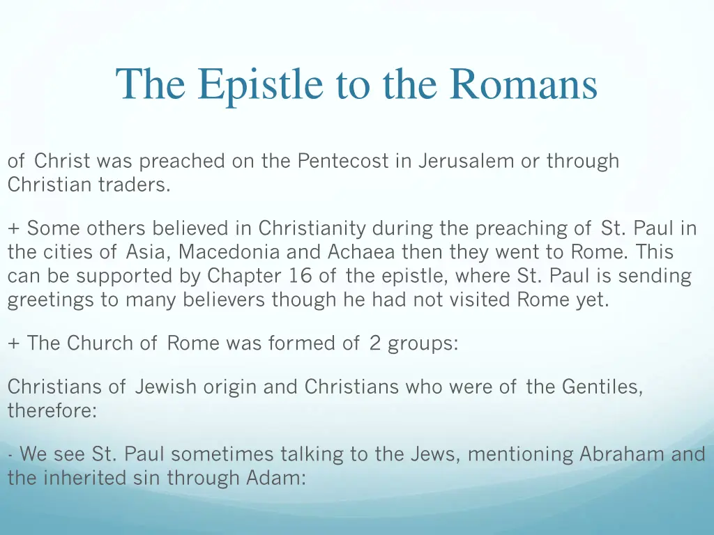 the epistle to the romans 1