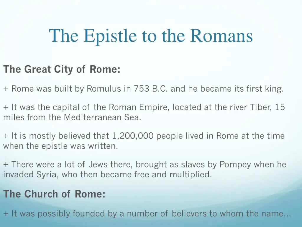 the epistle to the romans