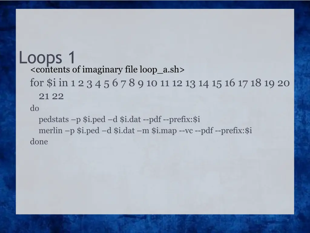 loops 1 contents of imaginary file loop