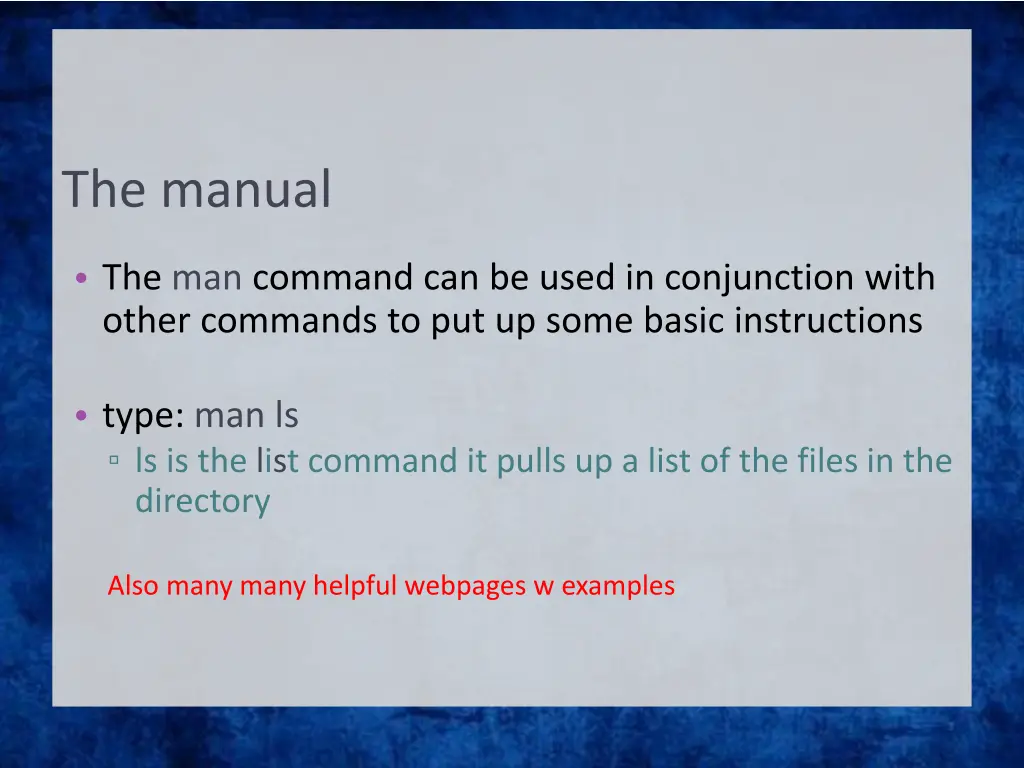 the manual