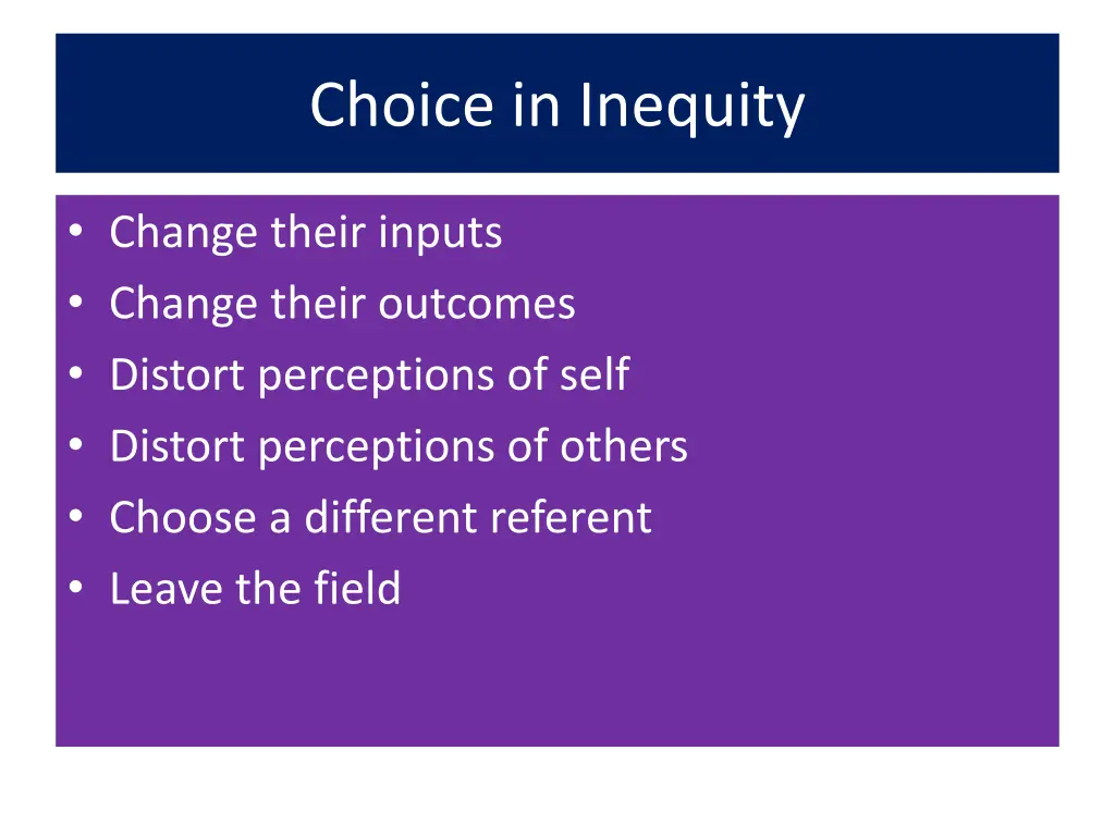 choice in inequity