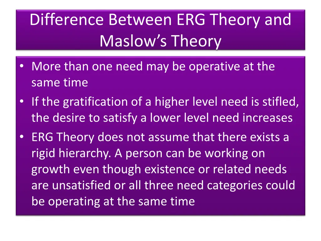 difference between erg theory and maslow s theory