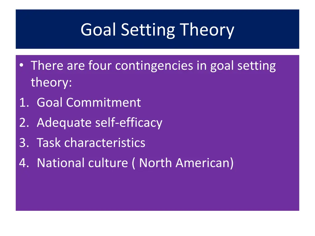 goal setting theory