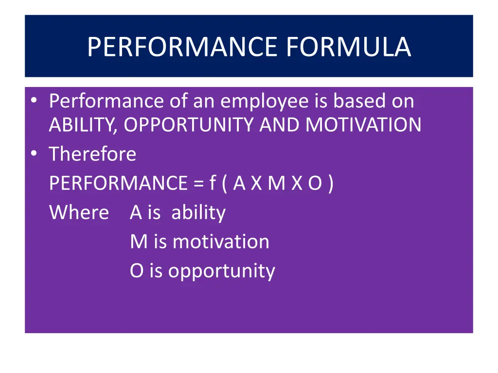 performance formula