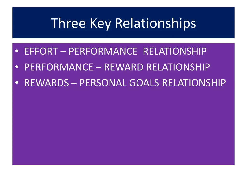 three key relationships