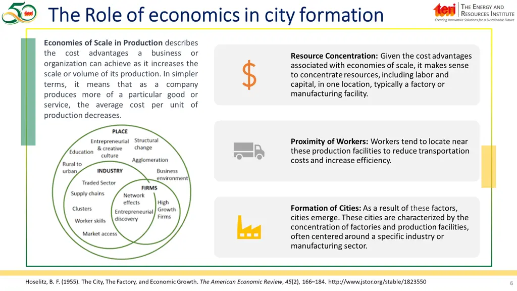 the role of economics in city formation the role