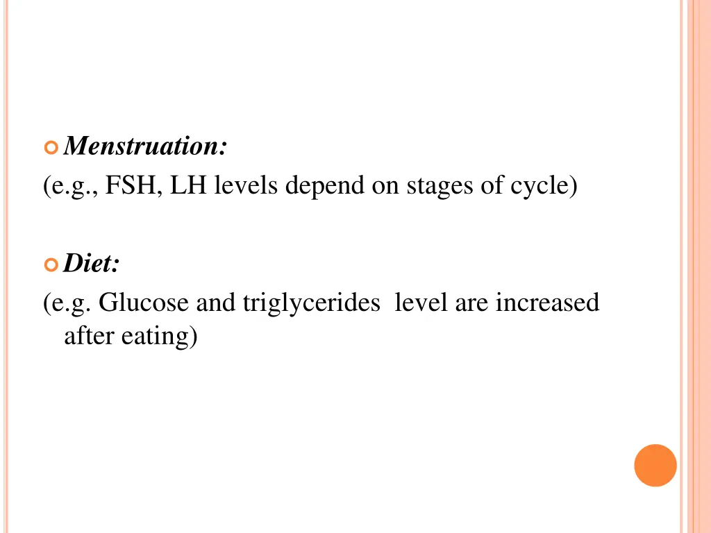 menstruation e g fsh lh levels depend on stages