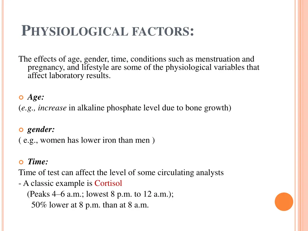 p hysiological factors