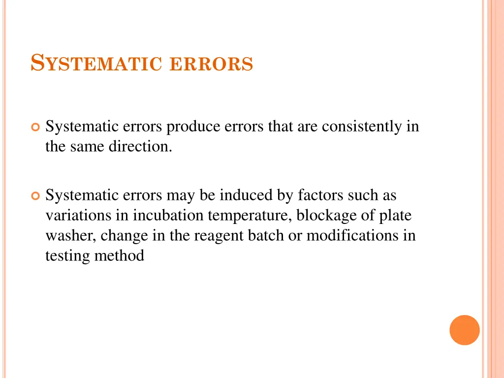 s ystematic errors