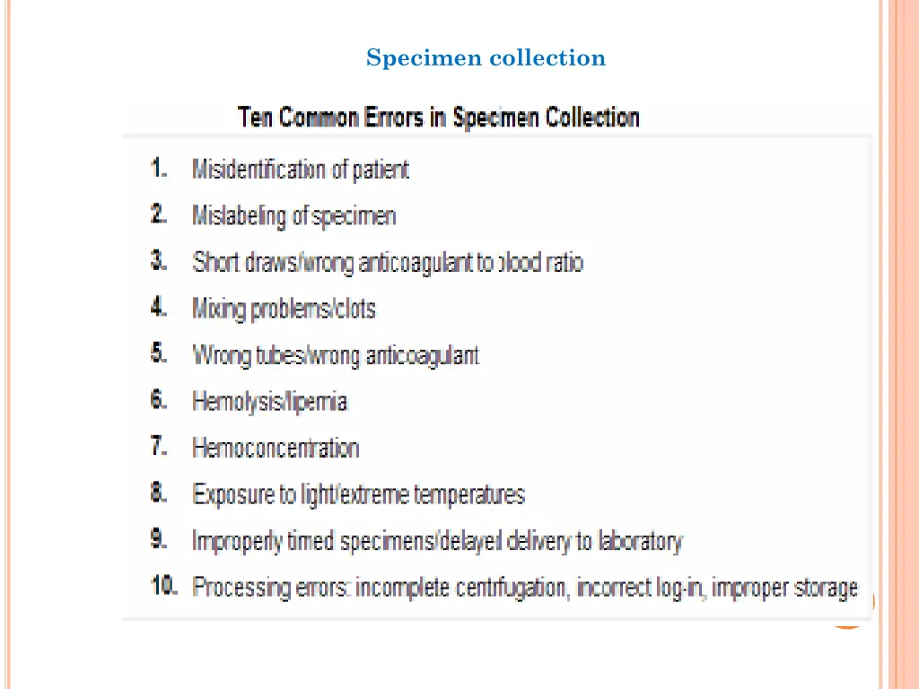 specimen collection