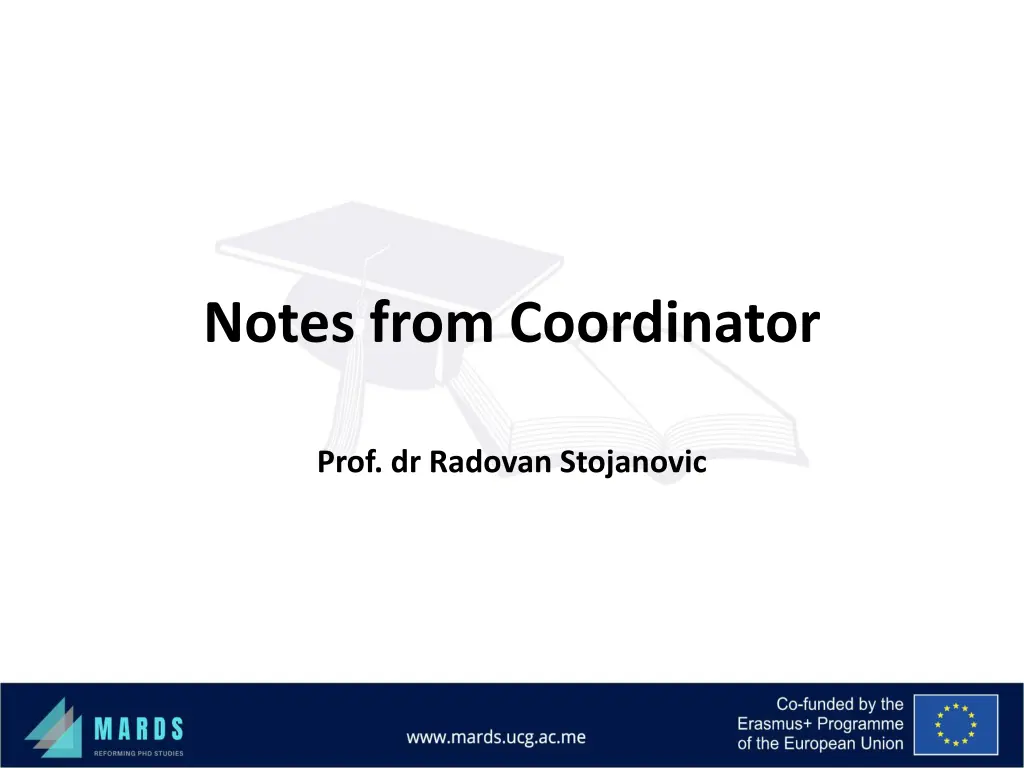 notes from coordinator
