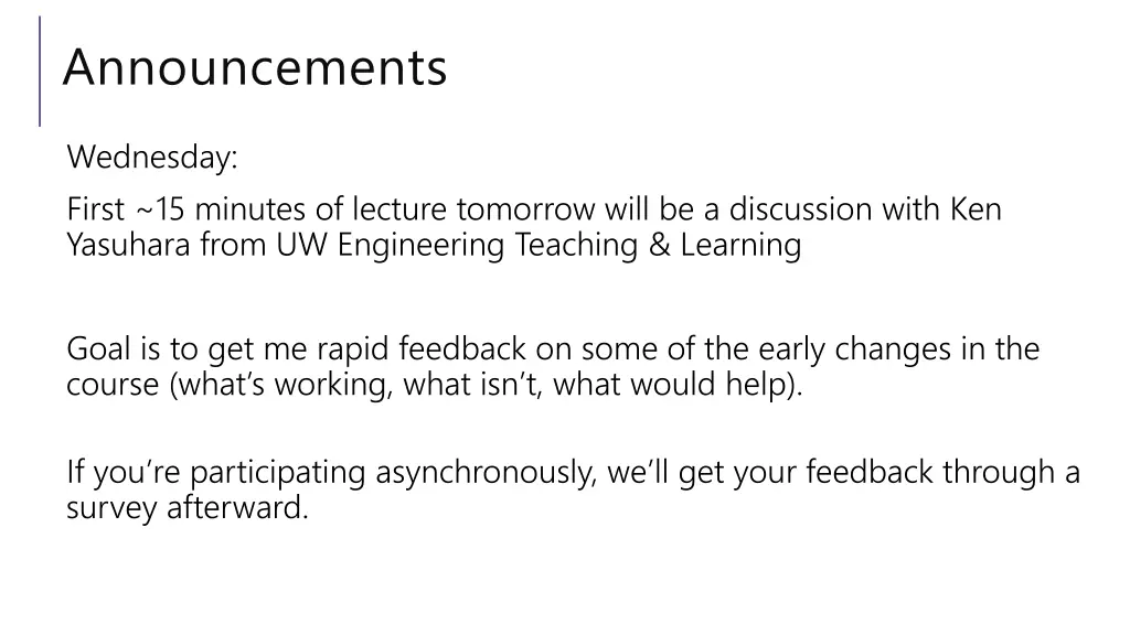 announcements