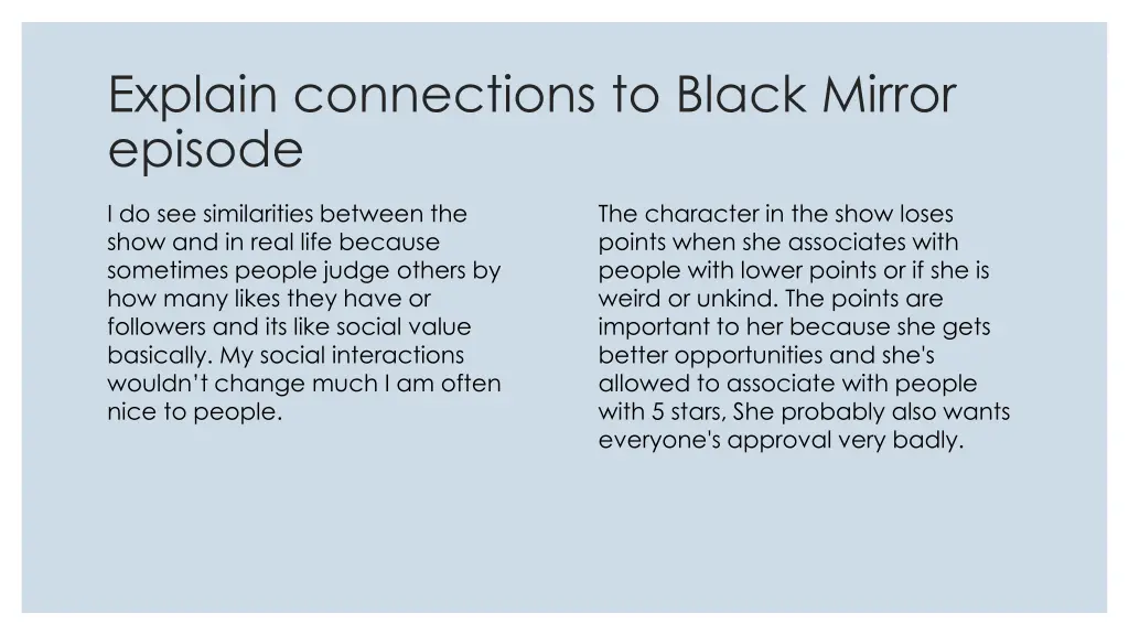 explain connections to black mirror episode