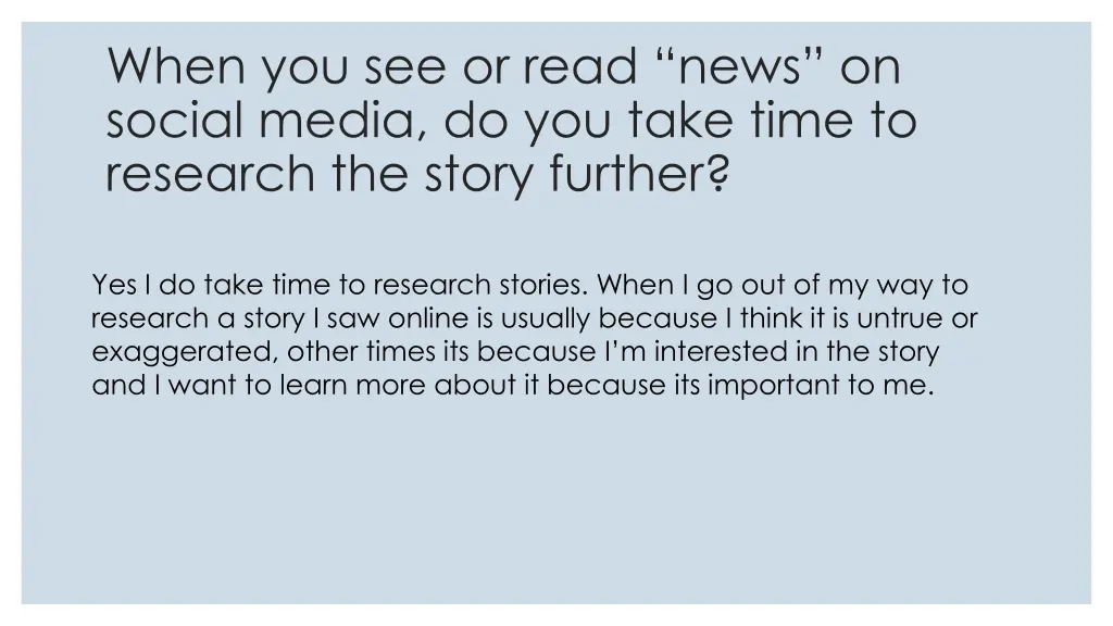when you see or read news on social media