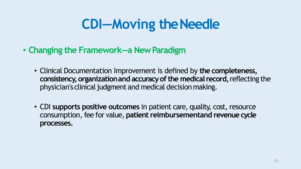 cdi moving theneedle
